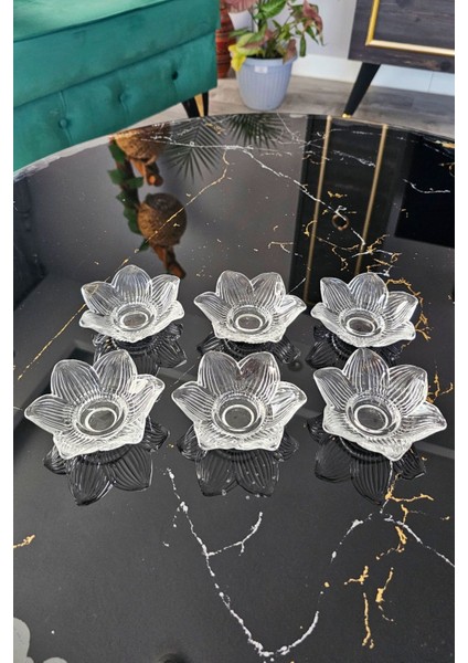 Elite 6 Lı Lotus Çiçeği Kahve Yanı Sunumluk | Çizgili Origami Lokumluk | Drajelik | Şekerlik 1 Adet modelleri