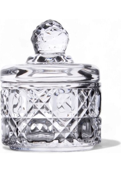 Elite Lüx Kristal Mini Cam Şekerlik & Cam Lokumluk, Kesme Cam Lüx Şekerlik 7.5cm*9.2cm - 06643 1 Adet