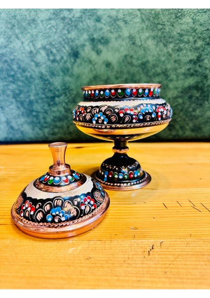 Elite Bakır El Yapımı Ayaklı Salon Şekerliği & Sunumluk 20CM 1 Adet