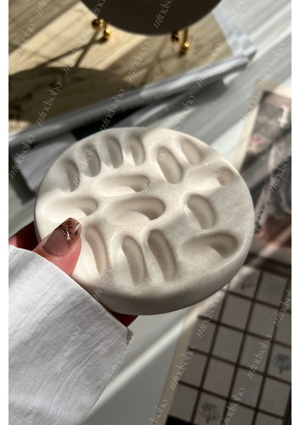 Elite Vernikli(Wax) Dekoratif Kum Desenli Takı Tabağı, Yüzüklük, Küpelik, Takı Ürün Çekim Tabağı 1 Adet