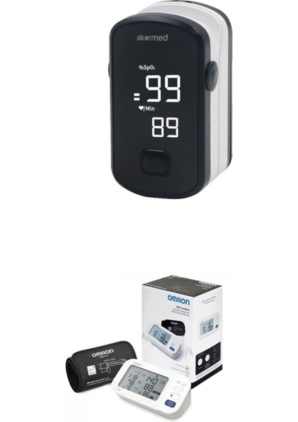 M6 HEM-7360-E Dijital Koldan Tansiyon Aleti + Skormed BM1000E Parmak Tipi Pulse Oksimetre