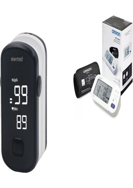 M6 HEM-7360-E Dijital Koldan Tansiyon Aleti + Skormed BM1000E Parmak Tipi Pulse Oksimetre