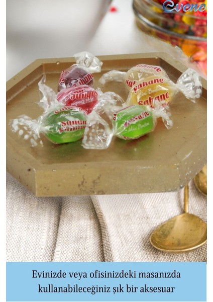 Şekerlik Sunumluk Drajelik Dekoratif Tabak Altıgen Model