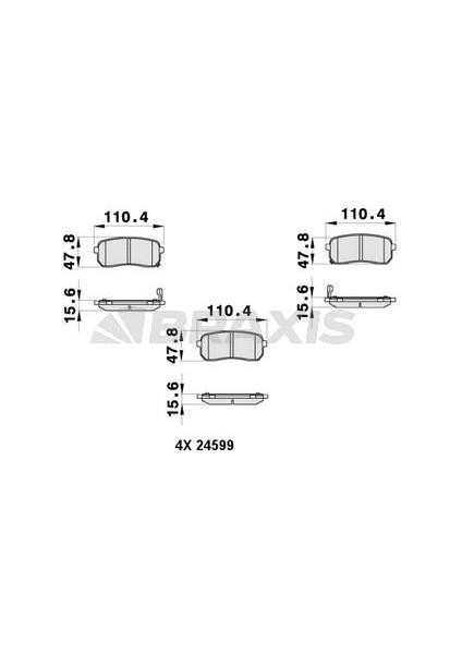 Arka Fren Balatası Kıa Carnıval Grand Carnıval Iıı 2.2 Crdı 2.7 V6 2.9 Crdı 06=>h1 2.5 Crdı (01 04)