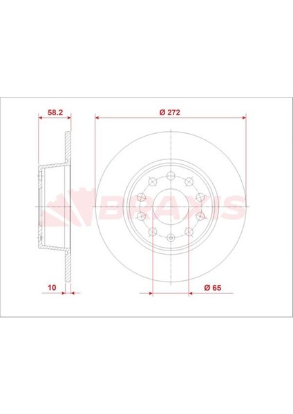 Fren Diski Arka T-Roc 17 > Q2 16 > Karoq 17 > Ateca 16 >