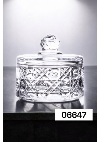 Elite Lüx Kristal Büyük Kapaklı Cam Şekerlik & Cam Lokumluk, Kesme Cam Lüx Şekerlik 10CM*10.5CM (4 Model) 1 Adet modelleri