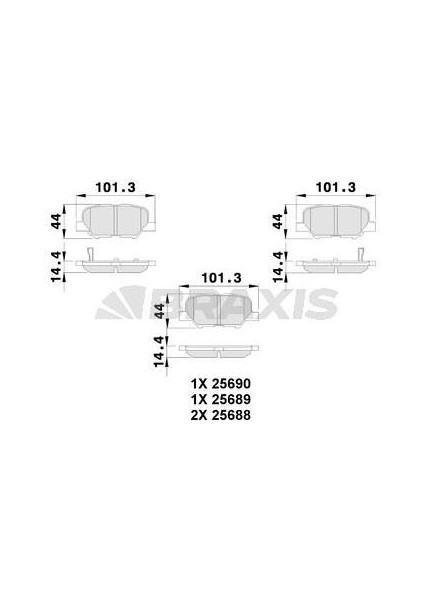 Arka Fren Balatası Asx 12> Outlander Iı 12> Mazda 6 13> Cıtroen C4 12>