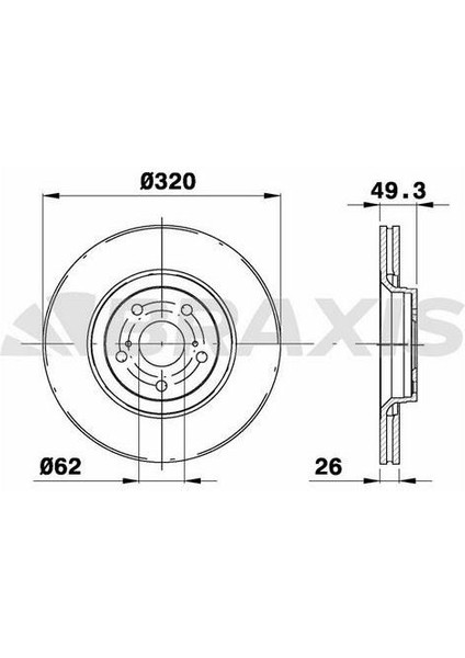 Fren Diski Ön Toyota Avensıs Verso 2.0 D4D 2.2 D4D 08-18 (320X5)