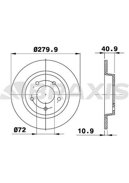 Fren Diski Arka Duz Mazda Iıı 2.0 03> 07 Mazda 5 V CR19 1.8 2.0 2.0cd 05> 280X5