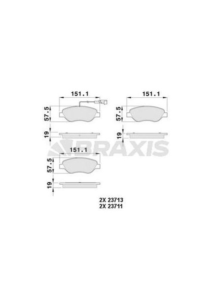 Ön Fren Balatası Stılo 2.4 20V 10 / 01>1.9jtd Multıwagon 1.9jtd 01 / 04>bravo 1.9d Mjet 04 / 07> (Fıslı)