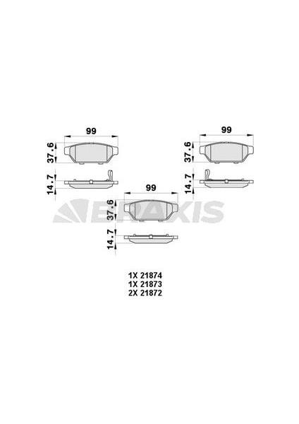 Arka Fren Balatası Carısma 1.6 1.8 98>00 Carısma 00>06 Colt 92>03 Persona 96> Wıra 00>