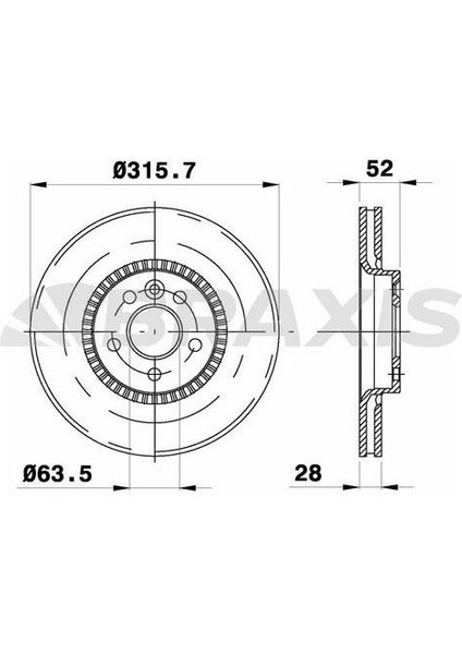 Fren Diski Ön Havalı S60 Iı T3 / T4 / T5 / 2.0 T / T6 / D2 / D3 / D4 / D5 04 / 10 V60 T3 / T4