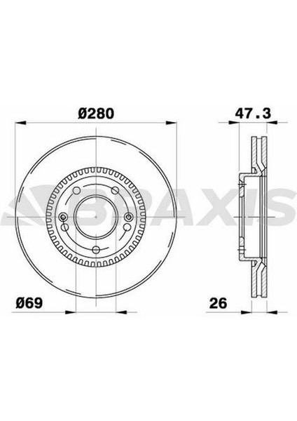 Fren Diski Ön Havalı Hyundaı I30 IX20 07-> Soul 09-> Venga 09-> Tucson Sonata Sportage Carens Ceed Meganetıs 04-> Crdı (280X5)