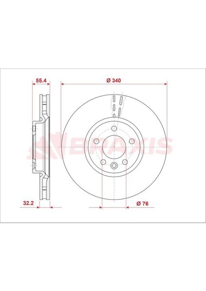 Fren Diski Ön (Dısk) (340X32,5) Transporter T6 T7 10>19 Havalı