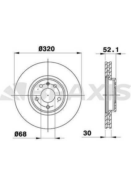 On Fren Dısk A4 07>15 A5 07>15 A6 11> A7 10> Q5 08> Havalı 320MM
