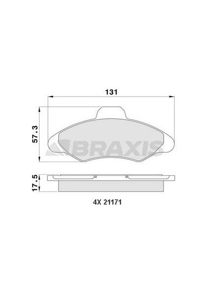 Ön Fren Balatası Escort 90>00 Orıon 1.3 / 1.4 / 1.6 90>93 Fıssız