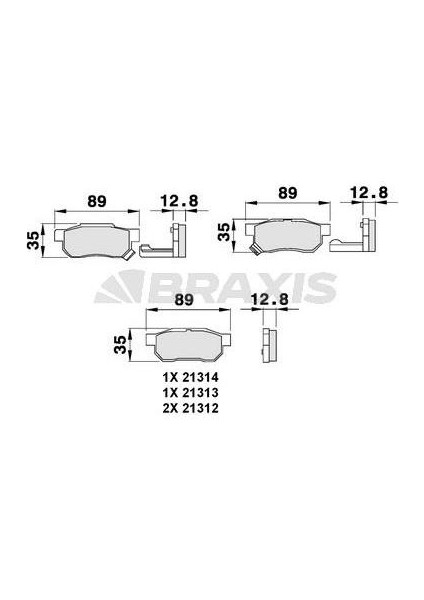 Arka Fren Balatası Honda Cıvıc 92-00 / Jazz / Cıty 04-> / Crx / Integra 88-97