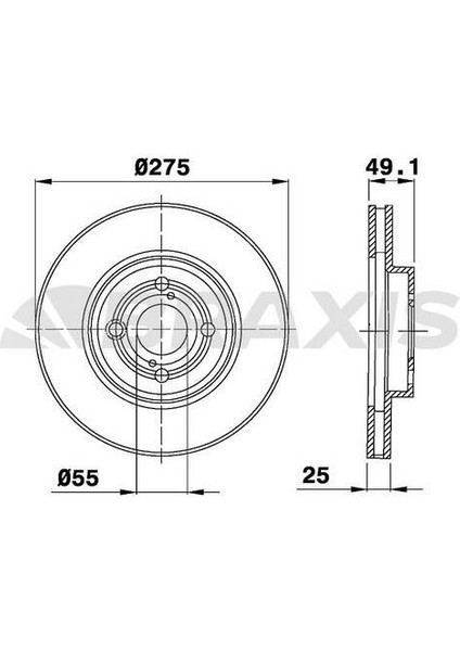 Fren Diski Ön Havalı Toyota Corolla 1.4 D4D 2003-2007 (275X4)