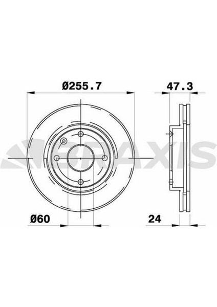 On Fren Diski Havalı 4 Bıjon 256MM Lacettı 05>