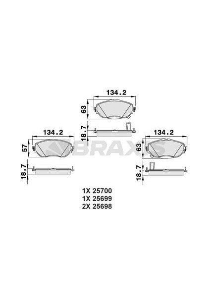 Ön Fren Balatası Toyota Corolla 2013-> Aurıs 2012-> 1.33 1.6 Benzınlı 1.4 D4D Dızel