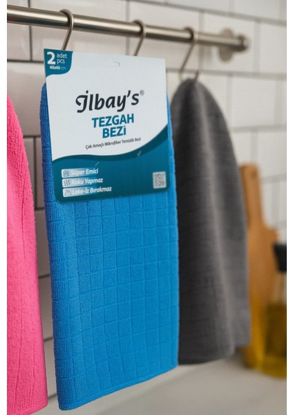 Ilbay’s 2’li Mikrofiber Tezgah Bezi 40X40 cm | Süper Emici Leke Bırakmaz Bez fiyatları