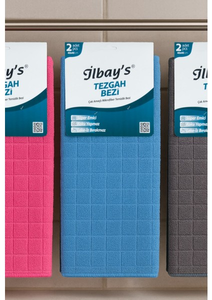 Ilbay’s 2’li Mikrofiber Tezgah Bezi 40X40 cm | Süper Emici Leke Bırakmaz Bez modelleri