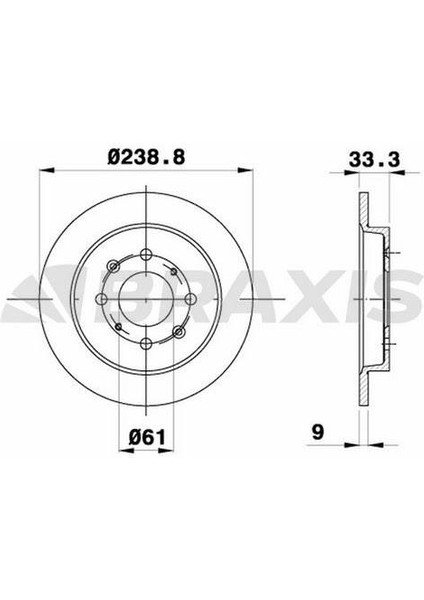 Fren Diski Arka Duz Honda Cıty 2008 2012 Honda Jazz 2008 2012 239X4