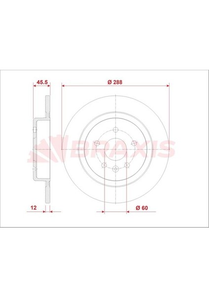 Fren Diski Arka Opel Astra K 15> 16 Jant 288MM