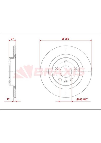 Arka Fren Diski Volvo XC40 17 > 280MM