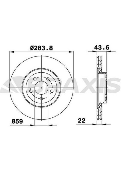Fren Diski Ön Doblo Iıı Egea 1.3 / 1.6 / 2.0 10>alfa Romeo 147 156 (5 Bıjon 284MM)