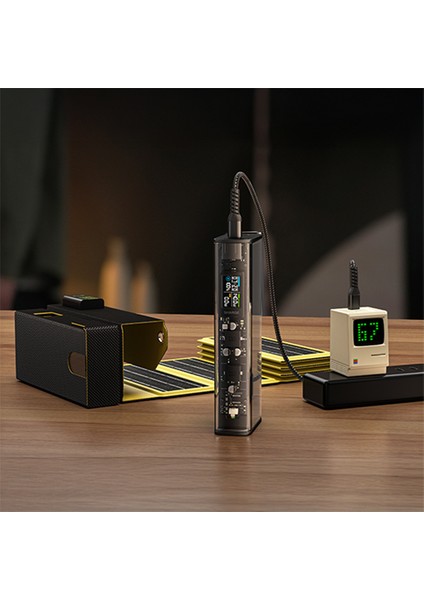 140W - Yüksek Güçlü ve Şeffaf Tasarımlı Powerbank - Siyah