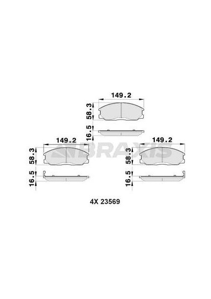 Ön Fren Balatası Hyundaı Starex 03-> Santafe 01-06 / Ssangyong Kyron / Actyon