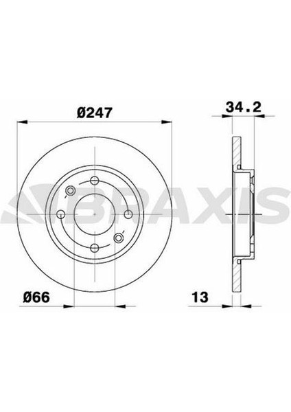 Fren Diski Ön Xsara 1.4 Tud5 P206 P306 1.4 8V (Hava Sogutmasız)