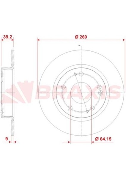 Fren Diski Arka Honda Cıvıc x 2016-> Fc Kasa (260X5)