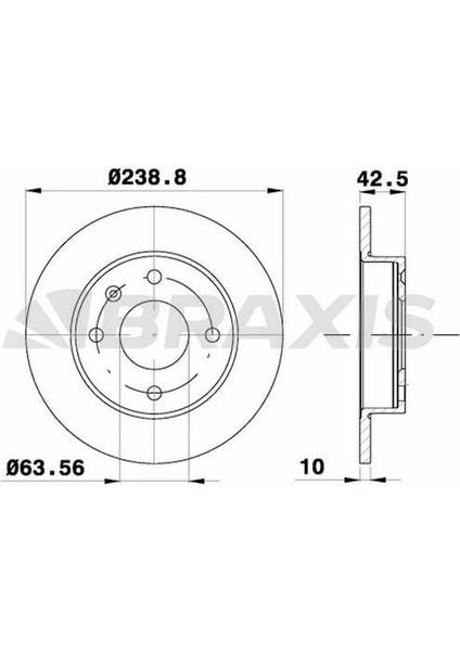 Fren Diski Ön Escort V 1.3 (92 95)Fıesta Iıı 1.1 1.3 1.4 (89 95) Orıon Iıı 1.3 (239.45X8X4DL)