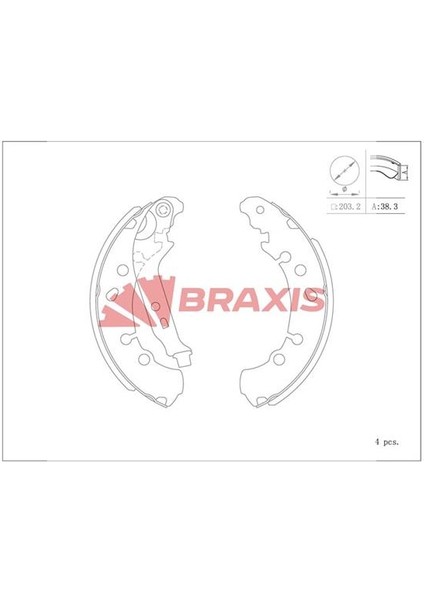 Arka Fren Balatası Kampana Fransa Montaj Toyota Yarıs 05-> / Charade 11-> (203×38)