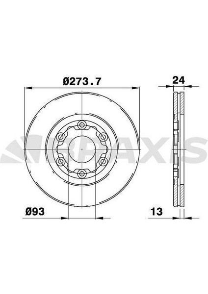 Fren Diski Ön Havalı Ford Ranger Mazda B2500 2.5 D Pıck Up 98-02 4x4 (274X6)