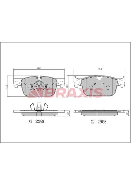 Ön Fren Balatası VOLVO XC60 Iı 15 > S90 Iı 15 > V90 Iı 17 > S60 Iıı 20> V60 Iı 20> 17 Jant