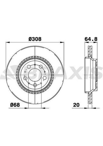 Fren Diski Arka Volvo XC90 2.5t 3.2AWD D3 D5 T6 (2002=> 2012) / (17 Jant) / (308X20X5DLXHAVALI
