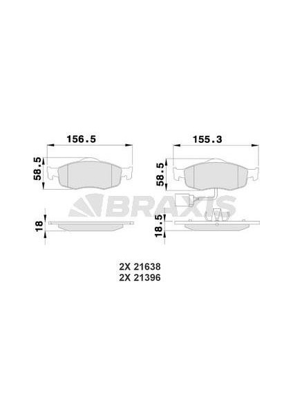 Ön Fren Balatası Scorpıo 92>98 Mondeo 1.6 / 1.8 / 2.0 / 1.8td / 2.4 / 2.5td 93>00 Granada 92>94 Coug