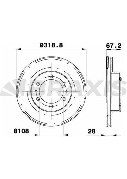 Fren Diski Ön Havalı Toyota Hılux 2.5 D4D 2005-> Hılux Vıgo 2015-> (319X6)
