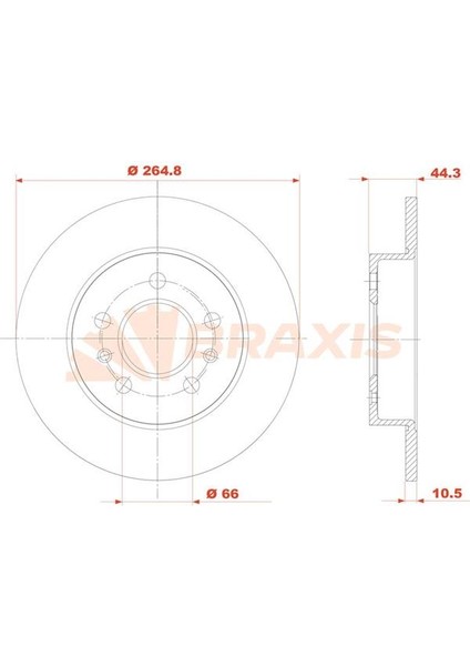 Fren Diski Arka Laguna I 95>01 Safrane 92>00 Duz 265MM 5 Bıjon