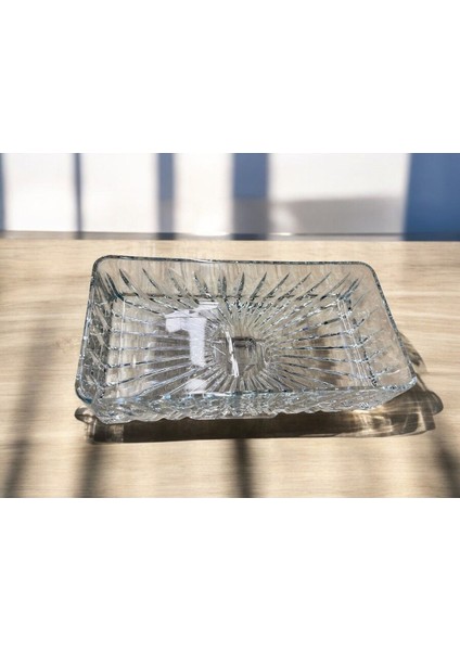 Elite Dekoratif Kristal Cam Sunumluk-Salatalık-Zeytinyağlı-Meze 24 cm Farklı Seçenek ve Desenler 1 Adet