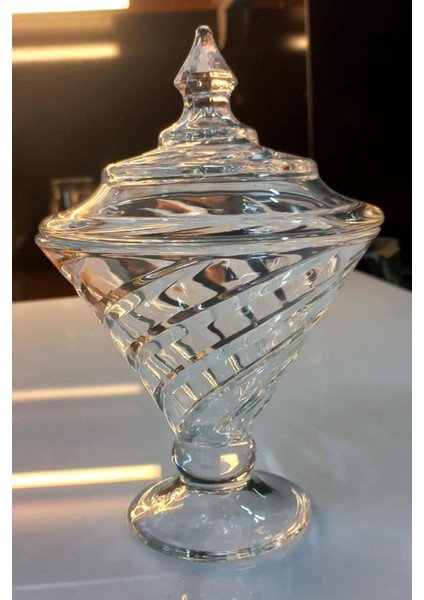 Elite Delı Glassware Ayaklı Cam Şekerlik 20X12 cm (TG1085-5/L1) 1 Adet