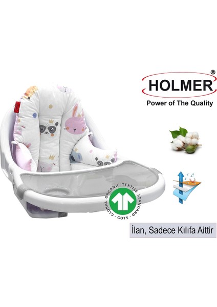 Elite Leke Tutmaz Organik Mama Sandalyesi Minderi & Kılıfı Md Pembe 1 Adet