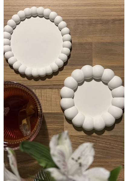 Elite Dekoratif Bubble 2’li Dekoratif Beton Tabak Takı Tabağı Bardak Altlığı 1 Adet modelleri