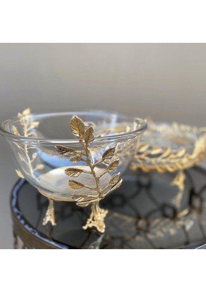 Elite Yaprak Model Sunum Kasesi Gold Renk Pirinç 1 Adet fiyatları