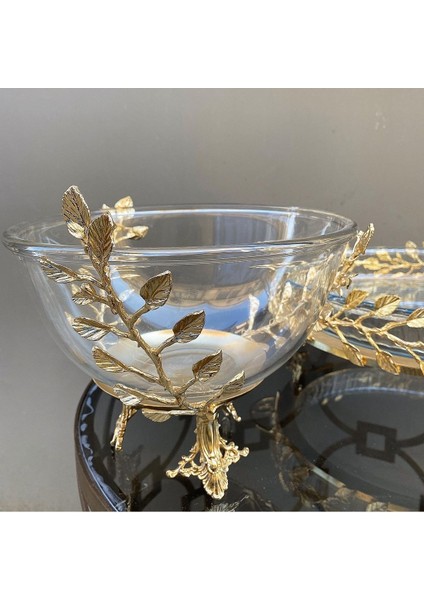 Elite Yaprak Model Sunum Kasesi Gold Renk Pirinç 1 Adet modelleri