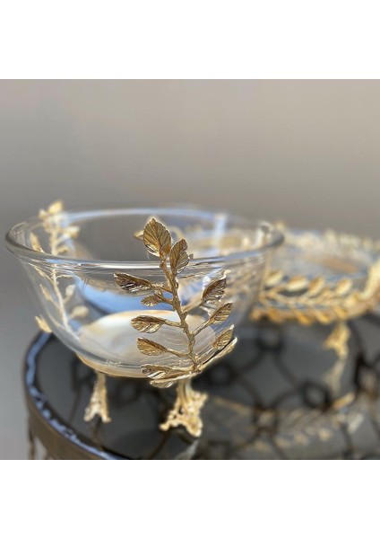 Elite Yaprak Model Sunum Kasesi Gold Renk Pirinç 1 Adet fırsatları