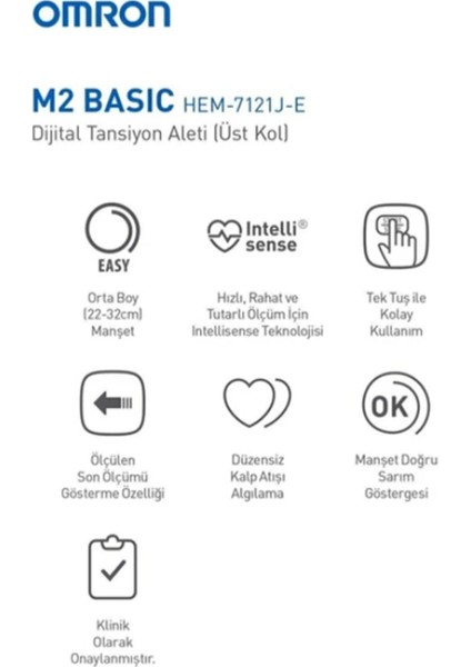 M2 Basic HEM-7121J-E Intellisense Koldan Tansiyon Ölçer